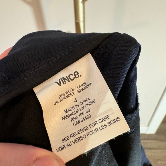 REVOLVE x Vince Side Strapping Stretch Wool Trouser Pant in Navy Blue Womens 4 - Picture 9 of 10